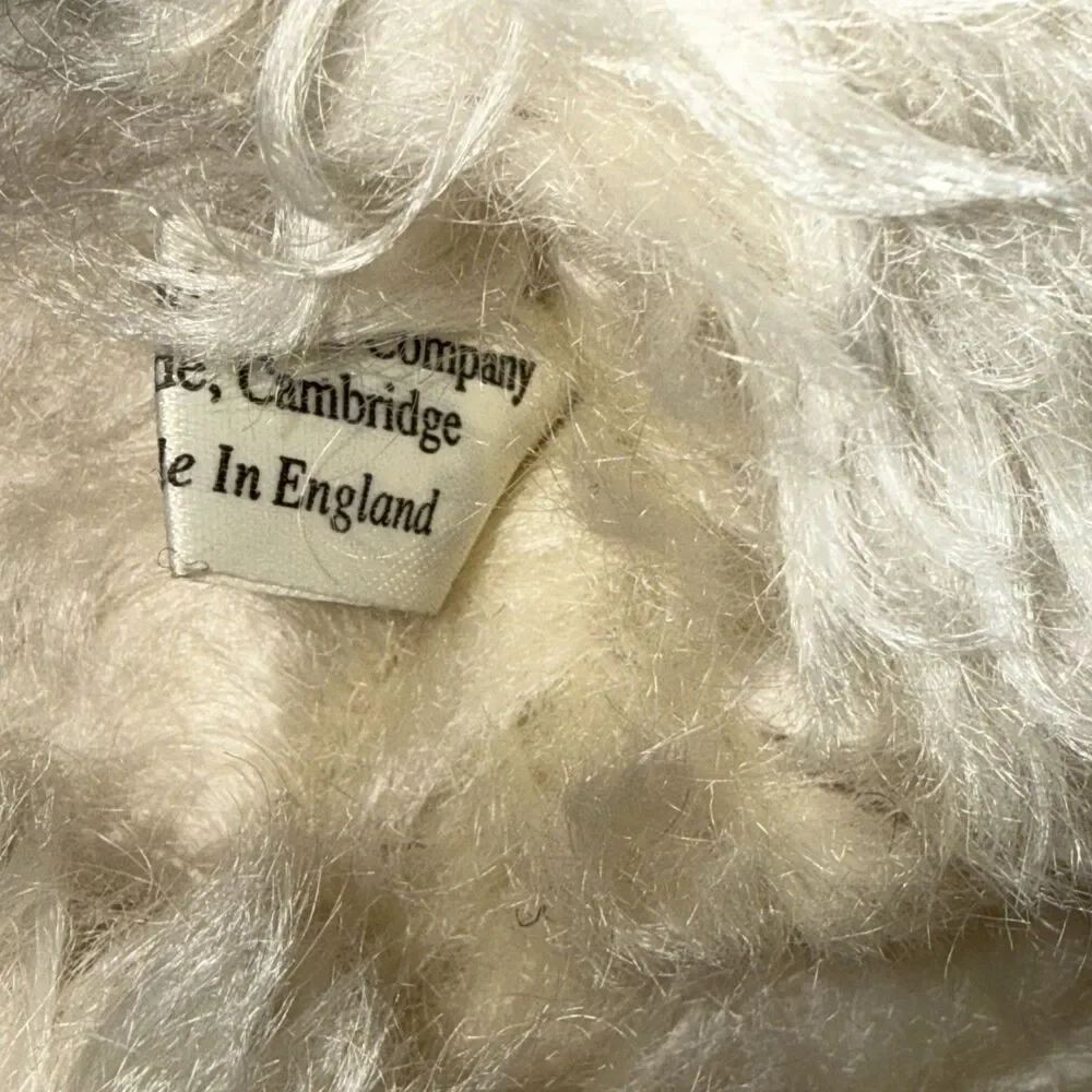 EUC English 16” Teddy Bear Company White Mohair Hand Made Bear Vintage